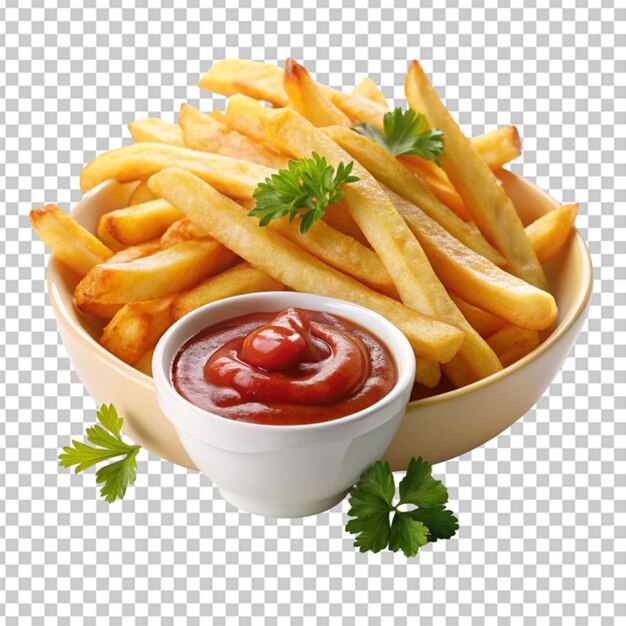 PSD batatas fritas com fundo transparente