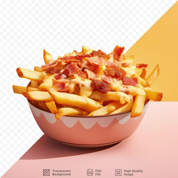 PSD batatas fritas de bacon em uma tigela