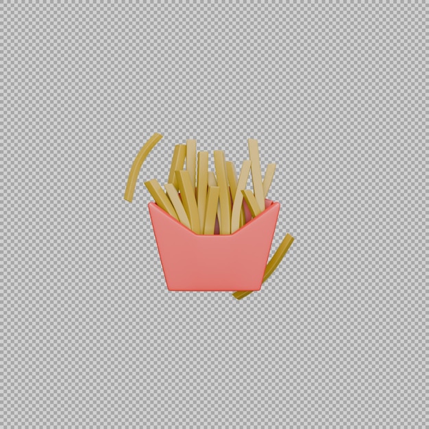 PSD batatas fritas em 3d