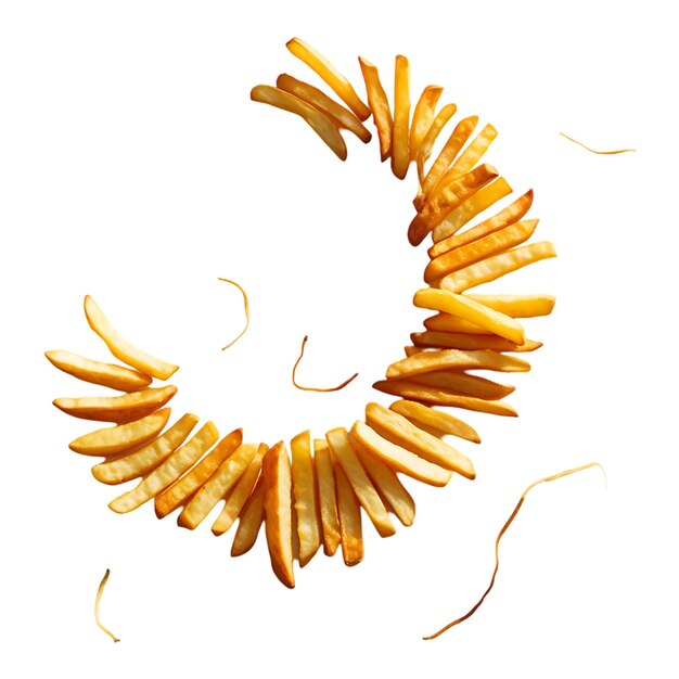 Batatas fritas isoladas com molho sobre um fundo transparente Ai generative