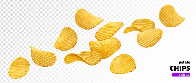 Batatas fritas onduladas isoladas