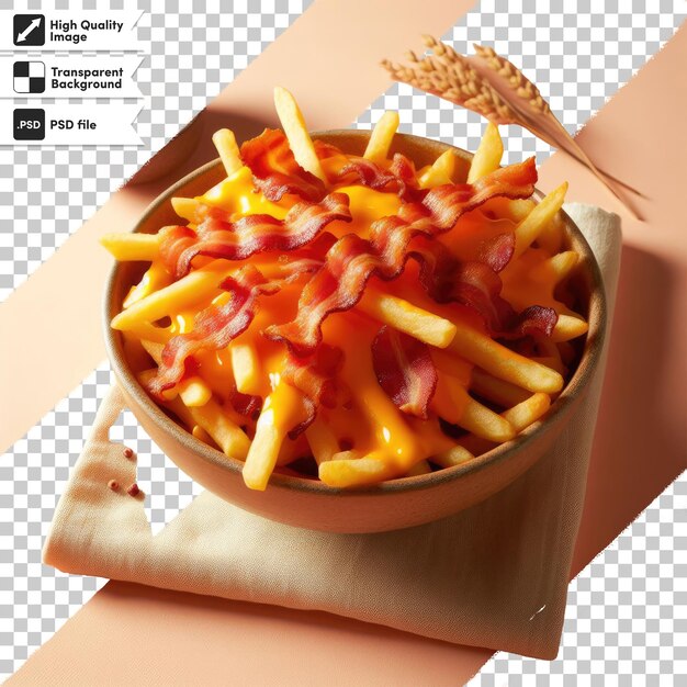 PSD batatas fritas psd com ketchup em uma tigela em fundo transparente