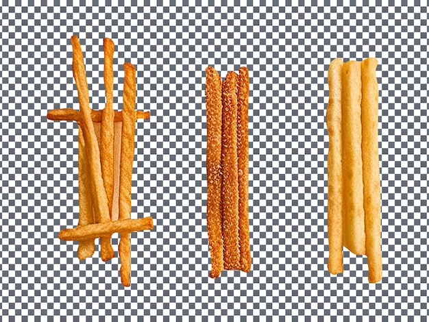 PSD batatas fritas saborosas frescas decoradas em fundo transparente