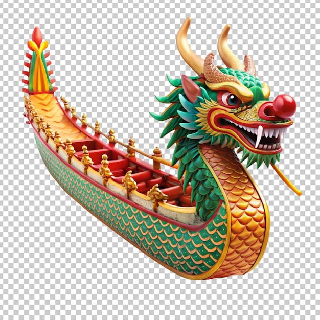 PSD bateau dragon sur un fond transparent