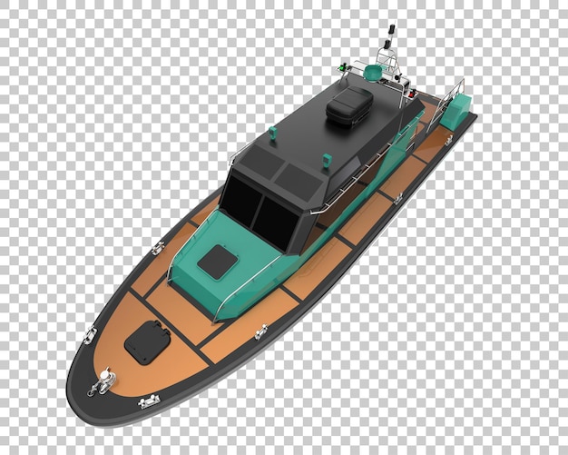 Bateau isolé sur fond transparent illustration de rendu 3d