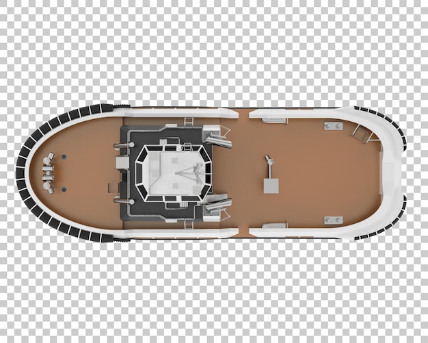 Bateau de pêche sur fond transparent illustration de rendu 3d