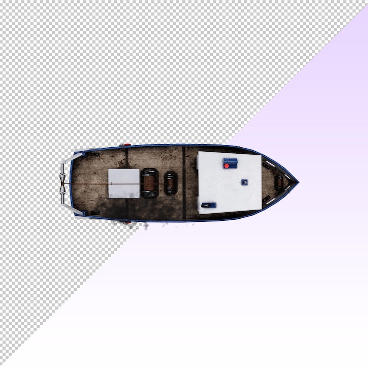 PSD bateau de pêche isolé