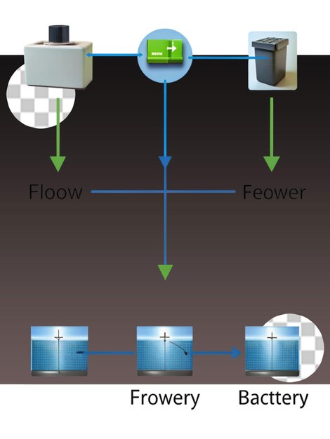 Batería con clips de cocodrilo en un fondo transparente