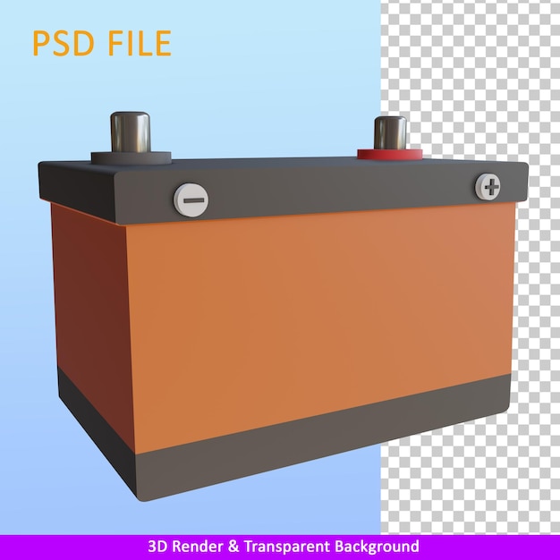 PSD bateria de ilustração de renderização 3d