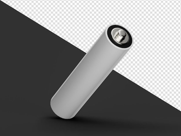 PSD batería de tamaño aa aislada en la batería recargable en blanco negro aa o ilustración 3d de tamaño aaa