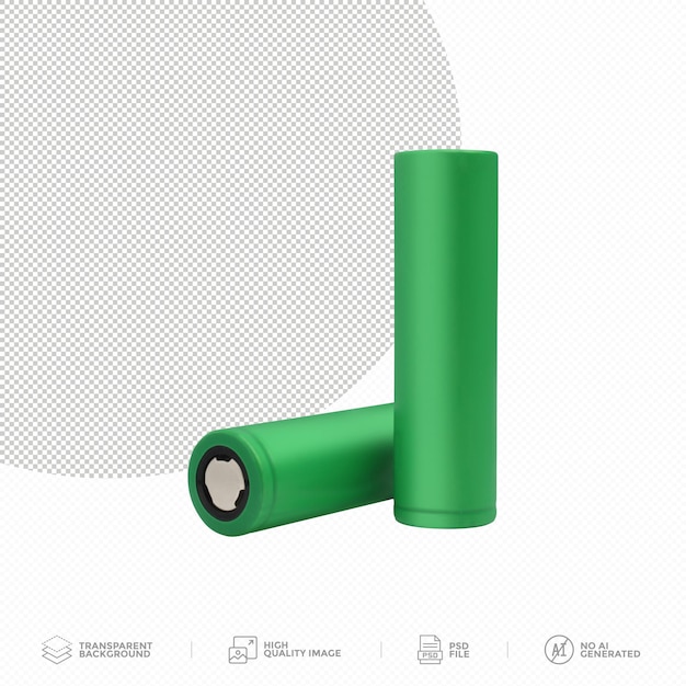 PSD baterías de lión recargables para aparatos y dispositivos eléctricos sobre fondo transparente