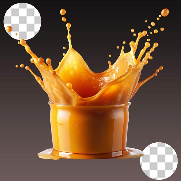 PSD batido de mango fresco sobre un fondo transparente