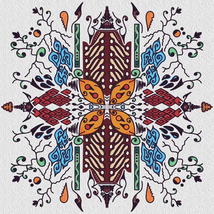 PSD batik padrão com ornamento abstrato