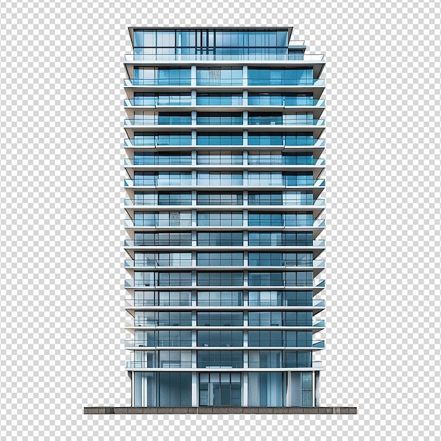 PSD bâtiment moderne isolé sur un fond transparent