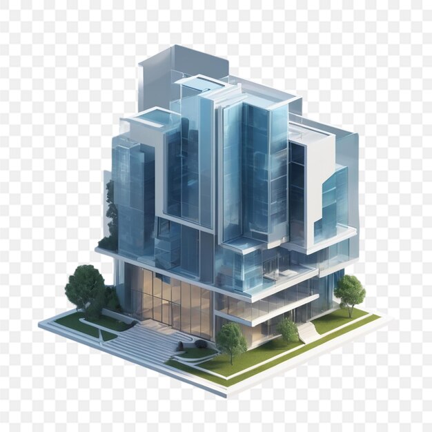 Un bâtiment avec un toit vert et un bâtiment en bas