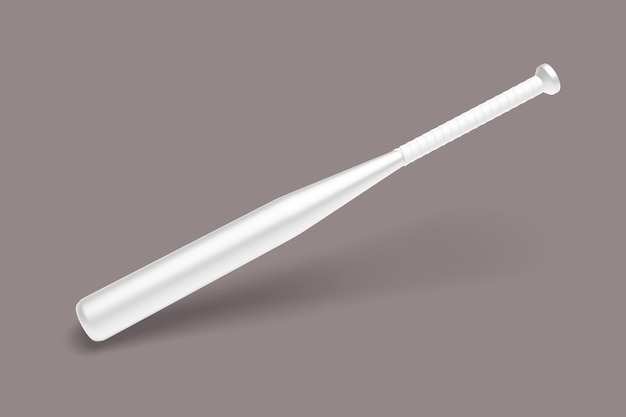Une batte de baseball blanche et brillante parfaite pour frapper des home runs.