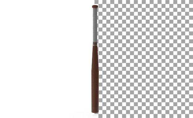 PSD batte de baseball en bois sans ombre rendu 3d