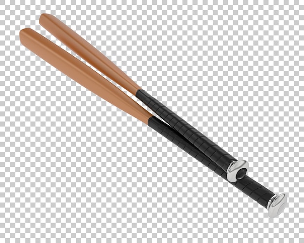 Batte de baseball sur fond transparent illustration de rendu 3d