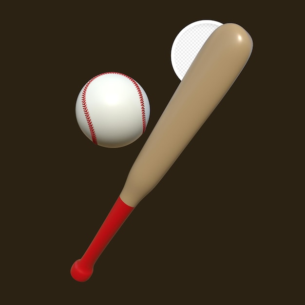 PSD batte de baseball de rendu 3d