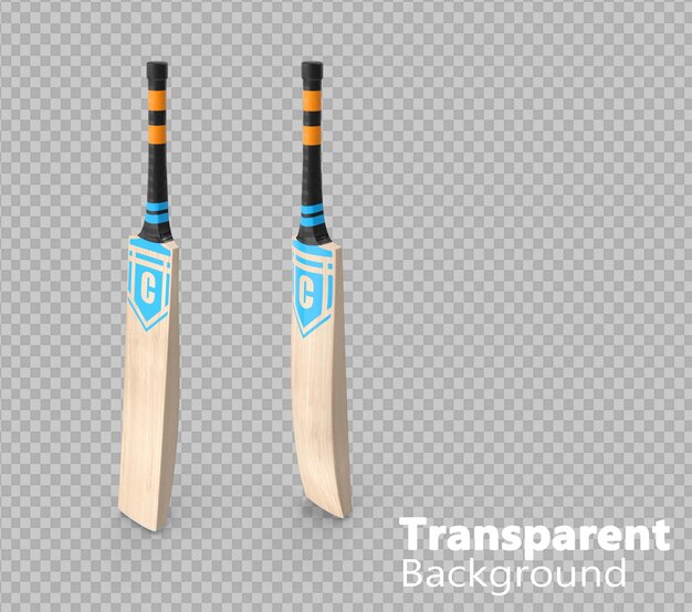 PSD batte de cricket sur un fond transparent