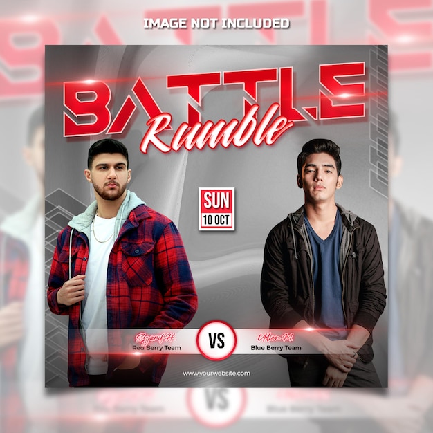 Battel rumble psd plantilla de publicación de banner