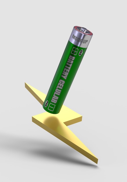 Batteria cellulare AAA mockup 3d rendering per la progettazione del prodotto