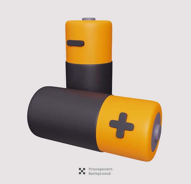 Batteria isolata. Set di icone per giochi e streaming. Stile minimal carino. illustrazione di rendering 3d