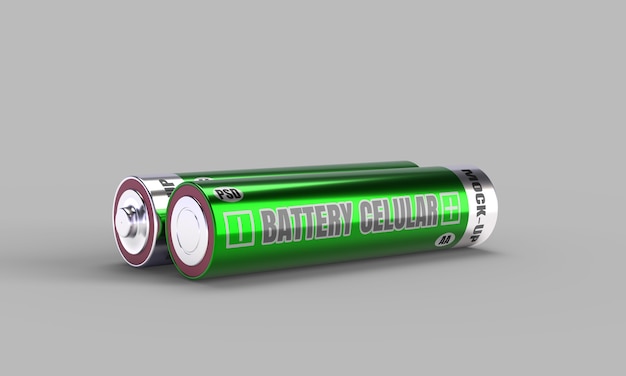 PSD batterie-mobilfunkmodell im 3d-render für produktdesign