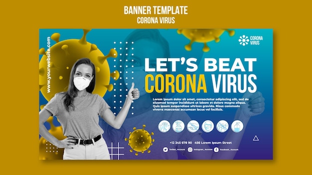 Battiamo il modello di banner del coronavirus