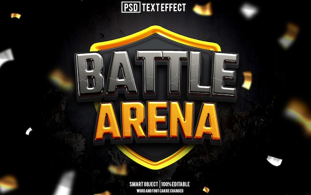 battle arena text effect font editable typography 3d text