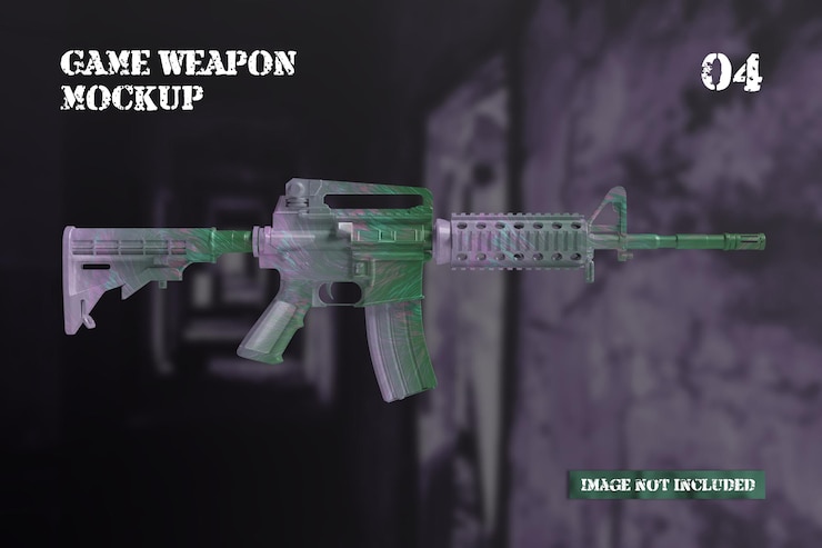 PSD battle game skin mockup para mostrar su diseño en el producto para una apariencia realista