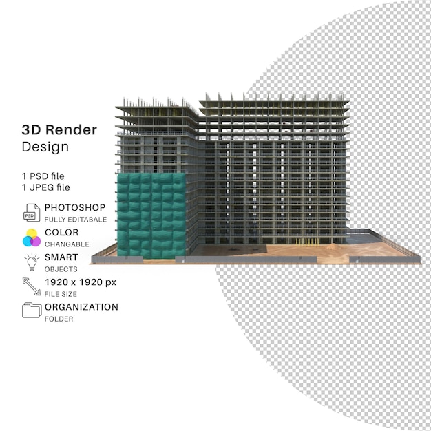 PSD bau 3d-modellierung psd-datei realistisches gebäude