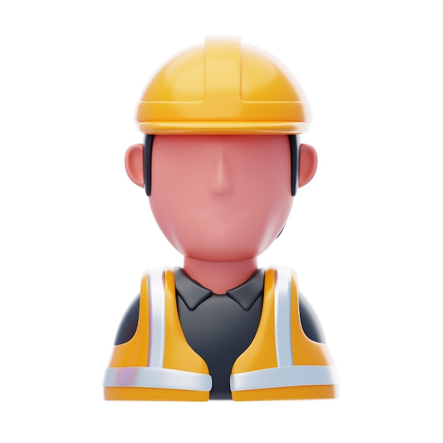 Bauarbeiter 3D-Symbol