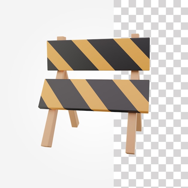 Baubarriere 3D-Symbol