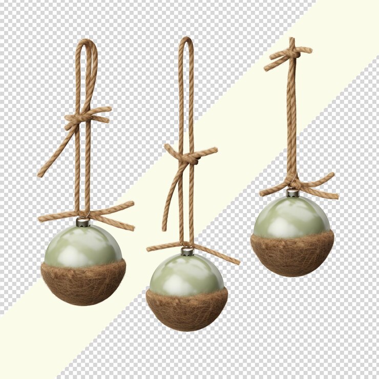 PSD bauble de férias realista com desenhos brancos intrincados isolados com fundo transparente