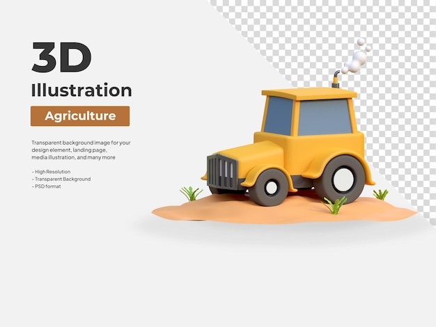 Bauernhof traktor landwirtschaft landwirtschaft 3d-symbol illustration