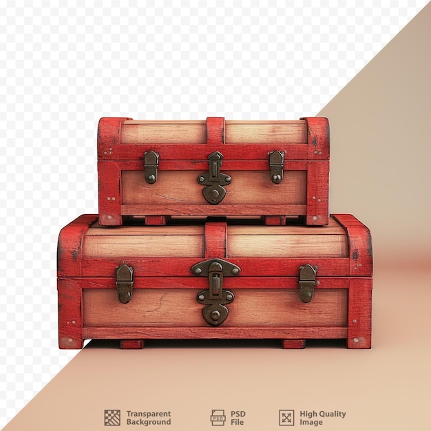 PSD un baúl rojo con una caja roja encima