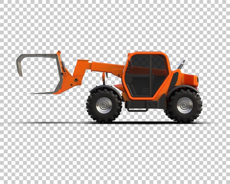 PSD baumschneidemaschine isoliert auf dem hintergrund 3d-rendering-illustration