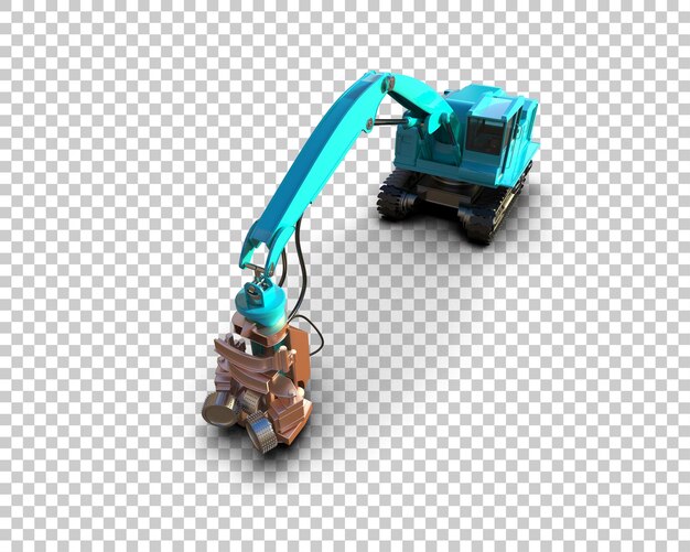 Baumschneidemaschine isoliert auf dem Hintergrund 3D-Rendering-Illustration
