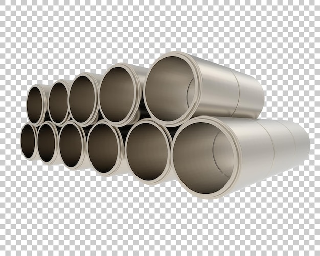 Baurohre auf transparentem Hintergrund 3D-Darstellung