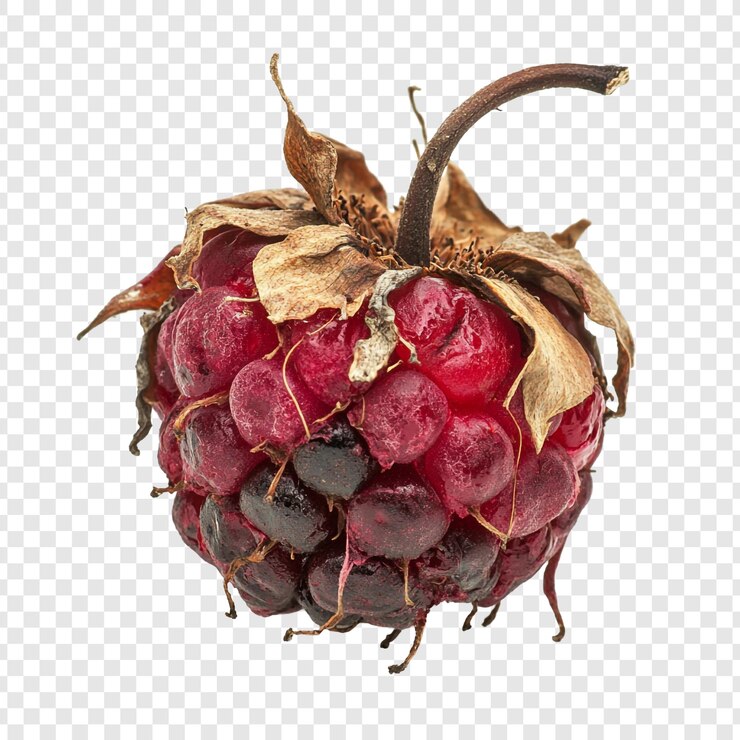 PSD una baya roja con una hoja en ella