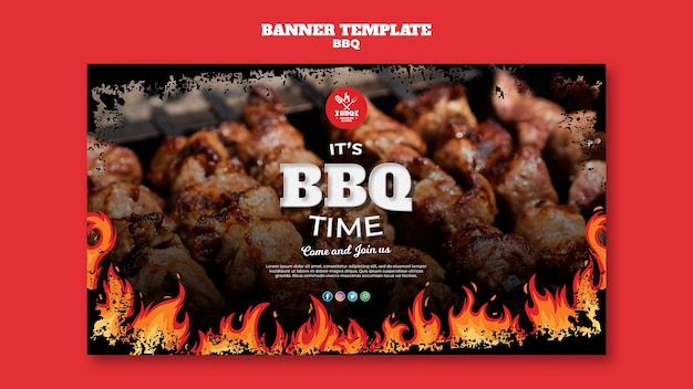 PSD bbq konzept banner vorlage