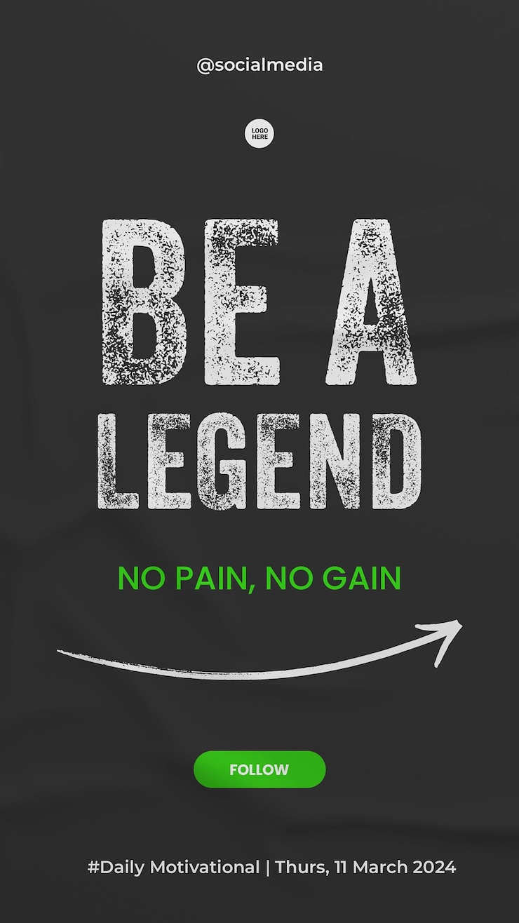 PSD be a legend tipografía plantilla de historias de instagram diseño de psd