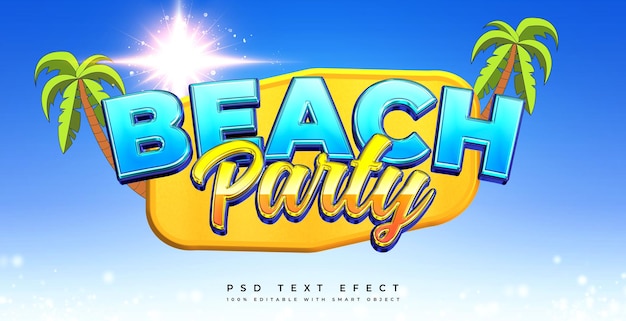 PSD beach party 3d-text-effekt