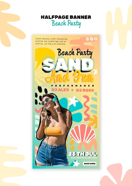 PSD beach party template design