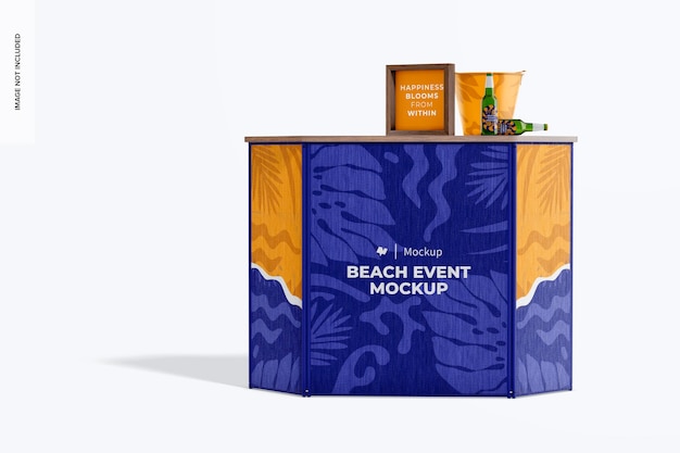 Beach promotion stand mockup vorderansicht