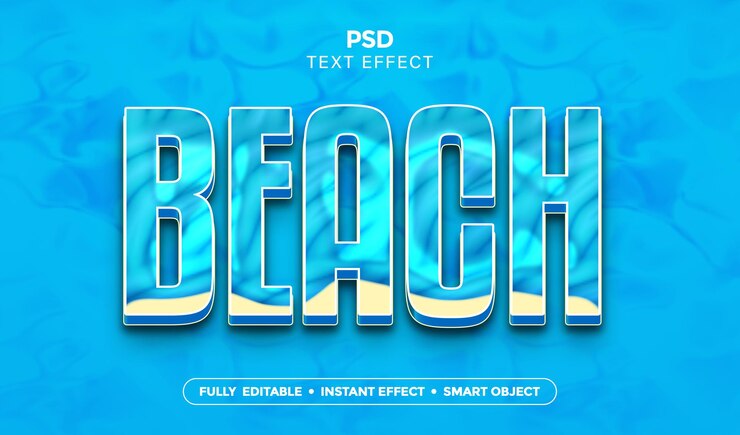 PSD beach text effect