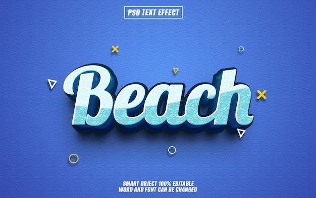 Beach-Text-Effekt Schriftart bearbeitbare Typographie 3D-Text