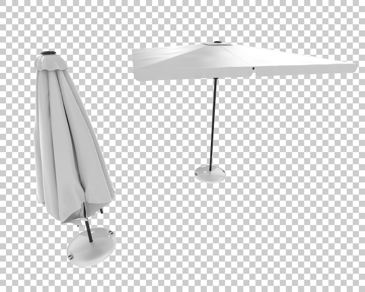 PSD beach umbrella isolated on transparent background 3d rendering illustration