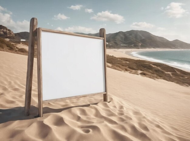 Beach-white-billboard an der strandseite